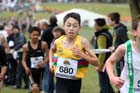 Markim Lonsdale (North East) in the Under-13 Boys race, McCain Inter Counties Cross Country, Cofton Park, Birmingham.